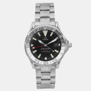 Omega Black Stainless Steel Seamaster 2234.50.00 Automatic Men's Wristwatch 41mm
