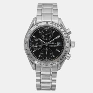 Omega Black Stainless Steel Speedmaster 3513.50 Automatic Men's Wristwatch 39 mm