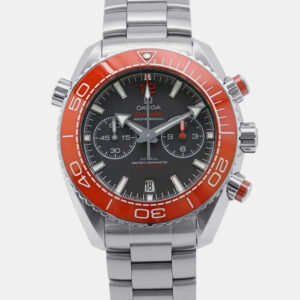 omega grey stainless steel seamaster planet ocean 215.30.46.51.99.001 automatic men's wristwatch 45.5 mm