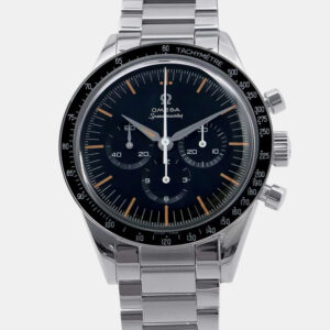 omega black stainless steel speedmaster 310.30.40.50.06.001 manual winding men's wristwatch 39 mm