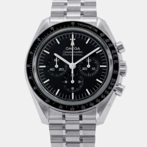omega black stainless steel speedmaster 310.30.42.50.01.002 manual winding men's wristwatch 42 mm
