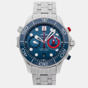 Omega Seamaster Diver 300M Chronograph America's Cup 210.30.44.51.03.002 Automatic Stainless Steel Blue Dial Men's Wristwatch 44mm