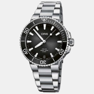Oris Black Stainless Steel Aquis 01 400 7769 4154-07 8 22 09PEB Automatic Men's Wristwatch 41.5 mm
