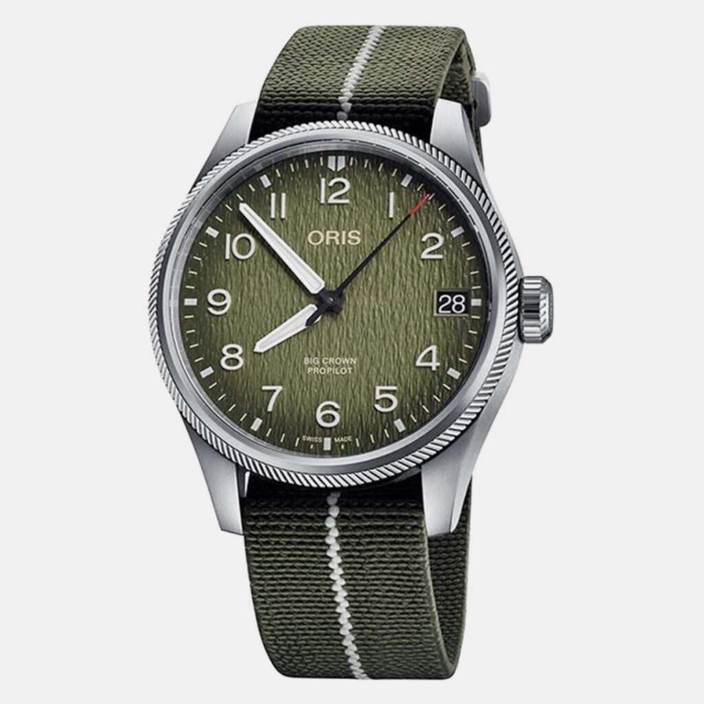 luxury-men-oris-used-watches-p1152948-001 Oris Green Stainless Steel ProPilot Okavango Air Rescue 01 751 7761 4187 Automatic Men's Wristwatch 41 mm