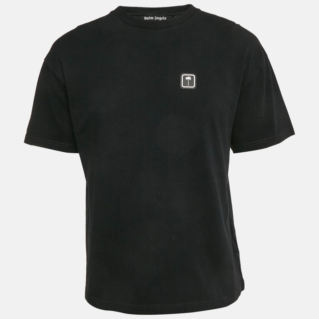 luxury-men-palm-angels-used-clothes-p1094048-001 Palm Angels Black Cotton Crew Neck T-Shirt M