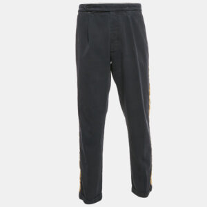 palm angels blue gold side stripe gabardine trousers xxl