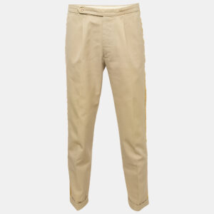 Palm Angels Beige Gabardine Side Tape Detail Trousers M