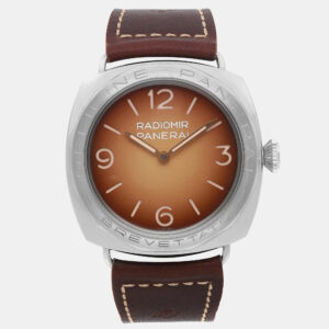 Panerai Brown Stainless Steel Radiomir 3 Days PAM00687 Manual Winding Men's Wristwatch 47mm