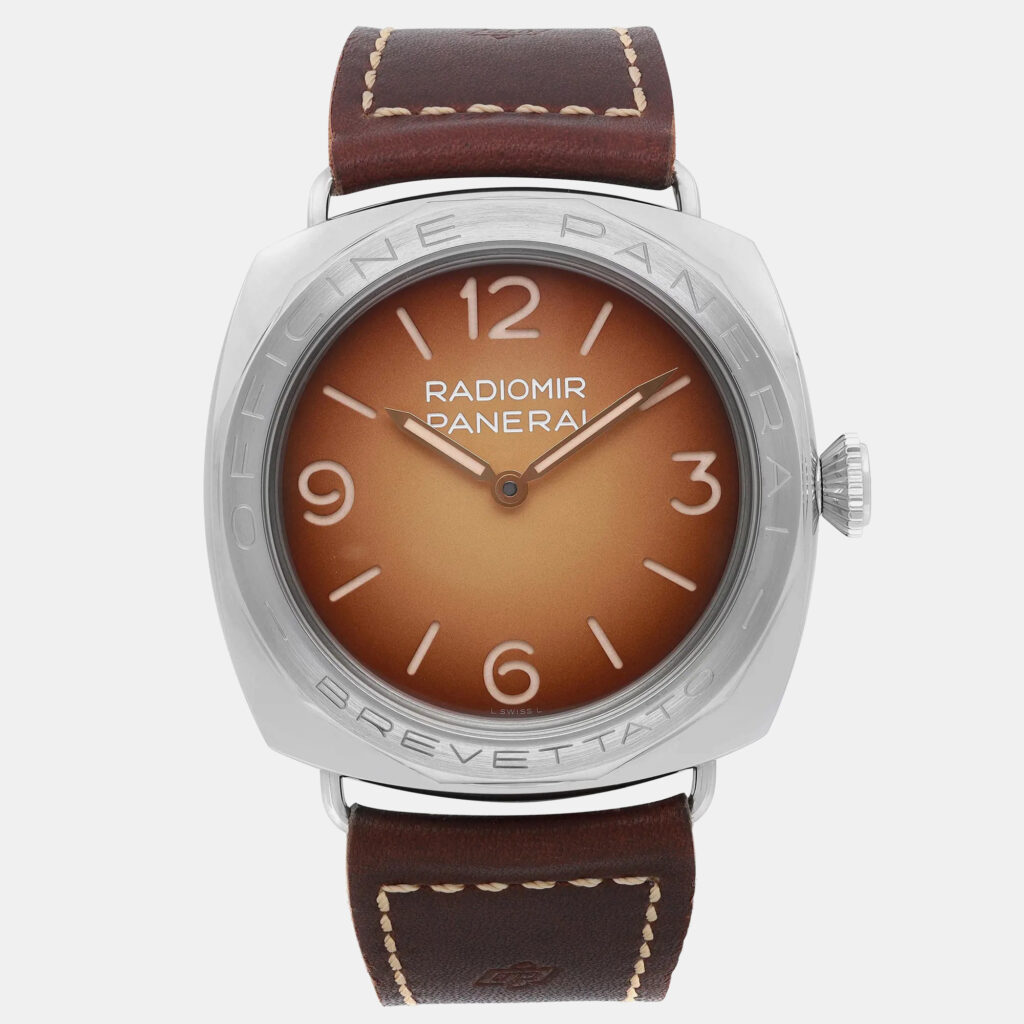 luxury-men-panerai-used-watches-p1099167-001 Panerai Brown Stainless Steel Radiomir 3 Days PAM00687 Manual Winding Men's Wristwatch 47mm