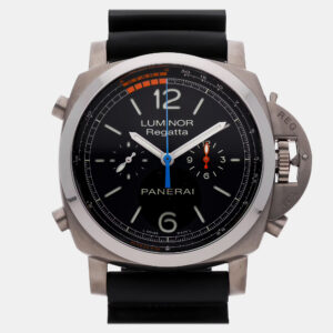 Panerai Luminor 1950 Regatta 3 Days Flyback Chronograph PAM526 Automatic Titanium Black Dial Men's Wristwatch 47mm