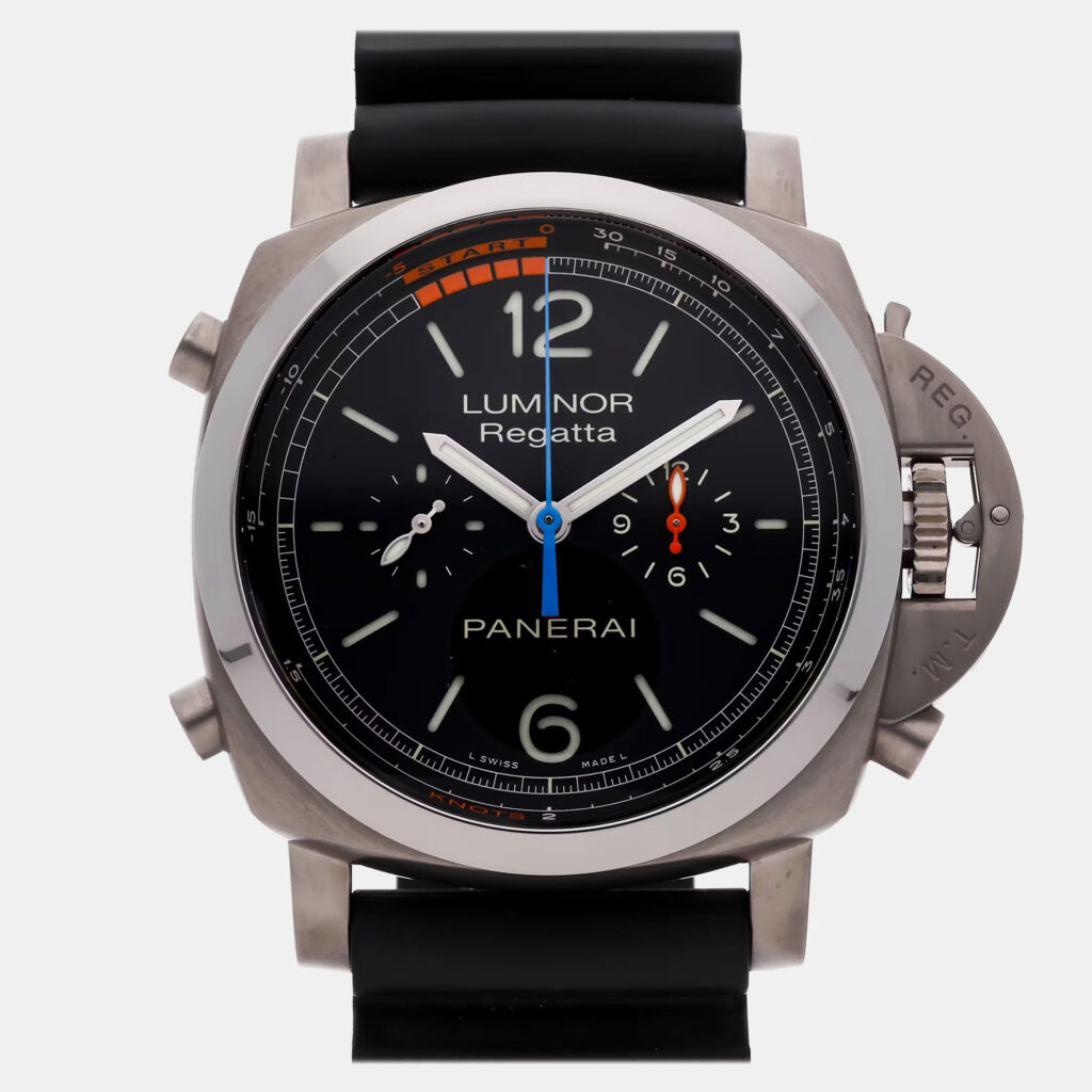 luxury-men-panerai-used-watches-p1135809-006 Panerai Luminor 1950 Regatta 3 Days Flyback Chronograph PAM526 Automatic Titanium Black Dial Men's Wristwatch 47mm