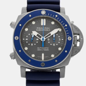 Panerai Submersible Chrono Guillaume Nery Edition PAM982 Automatic Titanium Grey Dial Men's Wristwatch 47mm