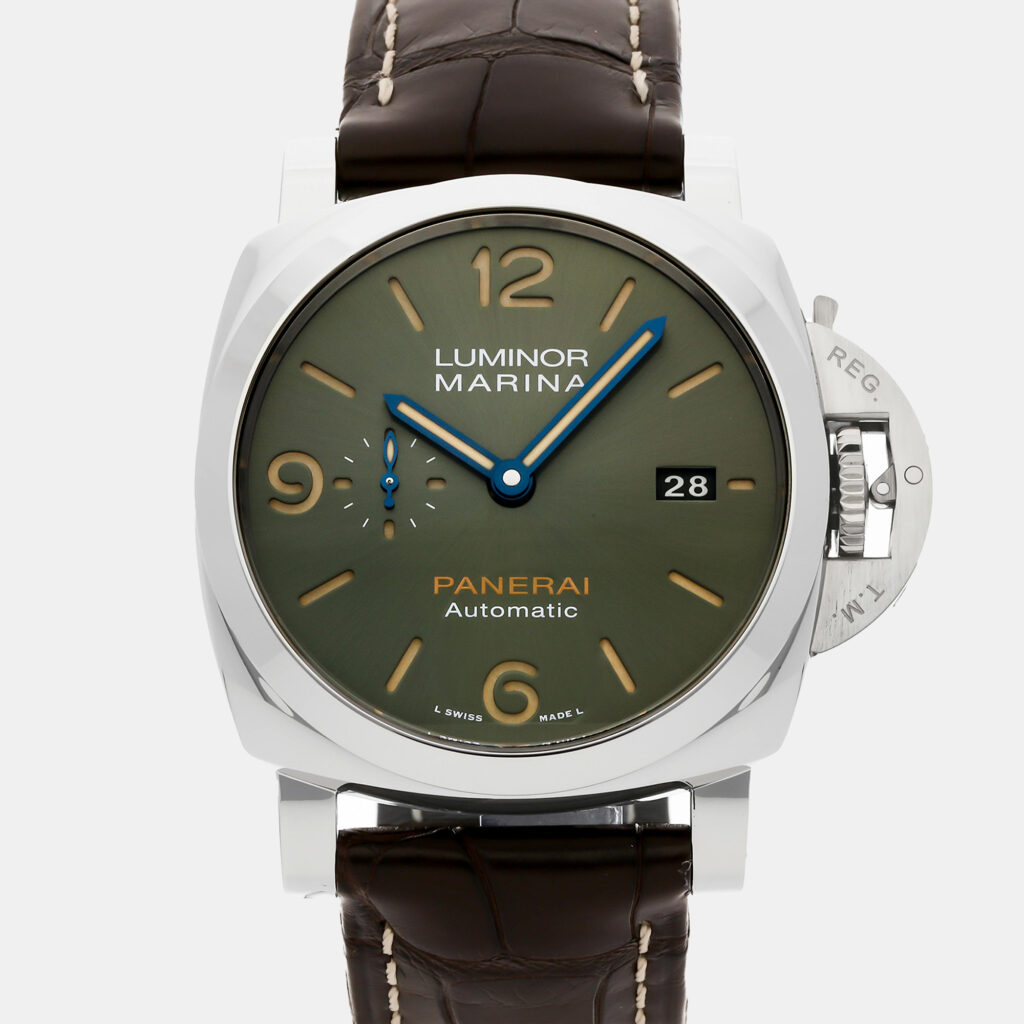 luxury-men-panerai-used-watches-p1143122-005 Panerai Luminor 1950 Marina PAM1116 Automatic Carbotech Black Dial Men's Wristwatch 44mm