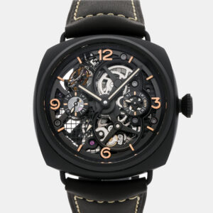 Panerai Lo Scienziato Radiomir Tourbillon GMT PAM350 Manual Winding Ceramic Black Dial Men's Wristwatch 48mm