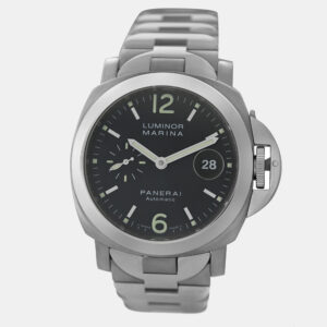 Panerai Black Stainless Steel Titanium Luminor PAM00165 Automatic Men's Wristwatch 44 mm