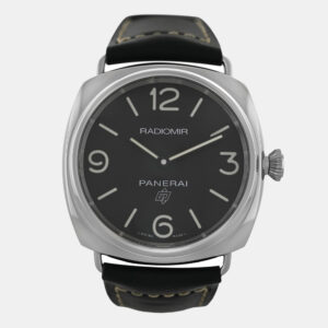 Panerai Black Stainless Steel Radiomir PAM 00753 Manual Winding Men's Wristwatch 45 mm