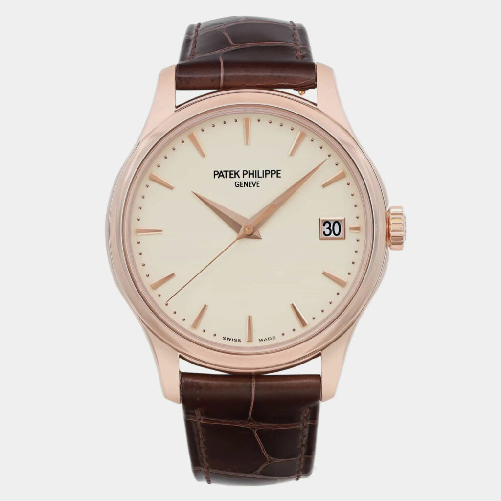 luxury-men-patek-philippe-used-watches-p1099356-006 Patek Philippe Ivory 18K Rose Gold Calatrava 5227R-001 Automatic Men's Wristwatch 39 mm