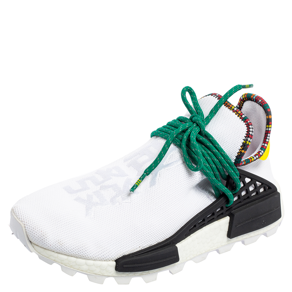 luxury-men-pharrell-williams-used-shoes-p574310-004-2 Pharrell Williams x Adidas White Fabric Human Body NMD Sneakers Size 40 2/3
