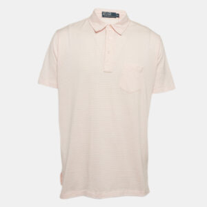 Polo Ralph Lauren Carmel Pink Stripe Cotton Polo T-Shirt XL