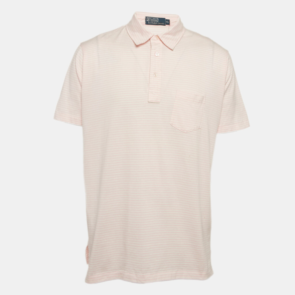luxury-men-polo-ralph-lauren-new-clothes-p1128737-001 Polo Ralph Lauren Carmel Pink Stripe Cotton Polo T-Shirt XL