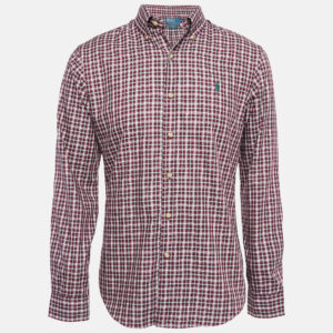 Polo Ralph Lauren Burgundy Plaid Cotton Buttoned Down Shirt M