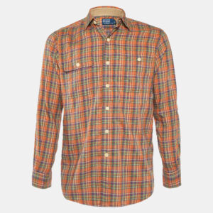 Polo Ralph Lauren Orange Plaid Checked Cotton Long Sleeve Shirt S