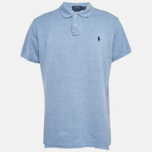 Polo Ralph Lauren Blue Logo Embroidered Cotton Polo T-Shirt XL