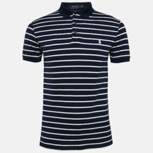 Polo Ralph Lauren Blue Striped Cotton Pique Polo T-Shirt M