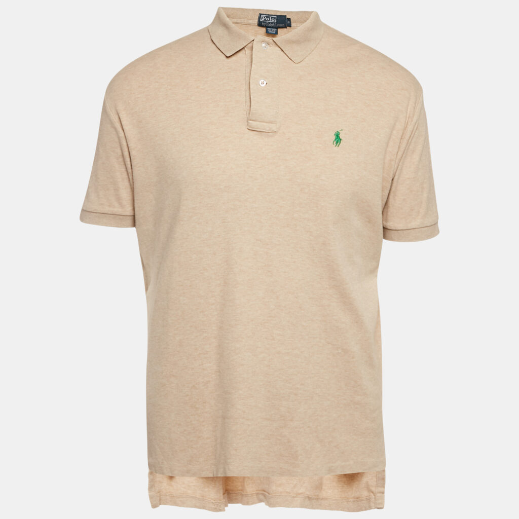 Polo Ralph Lauren Beige Jersey Polo T-Shirt S