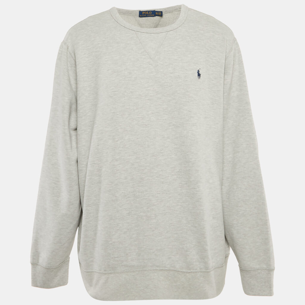 luxury-men-polo-ralph-lauren-used-clothes-p1102196-004 Polo Ralph Lauren Grey Cotton Blend Crew Neck Sweatshirt XXL