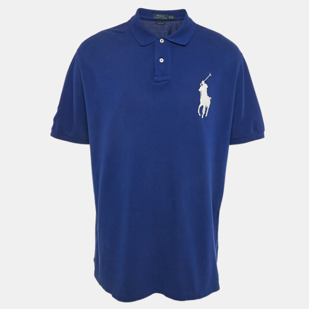 Polo Ralph Lauren Blue Embroidered Cotton Pique Classic Fit Polo T-Shirt XXL