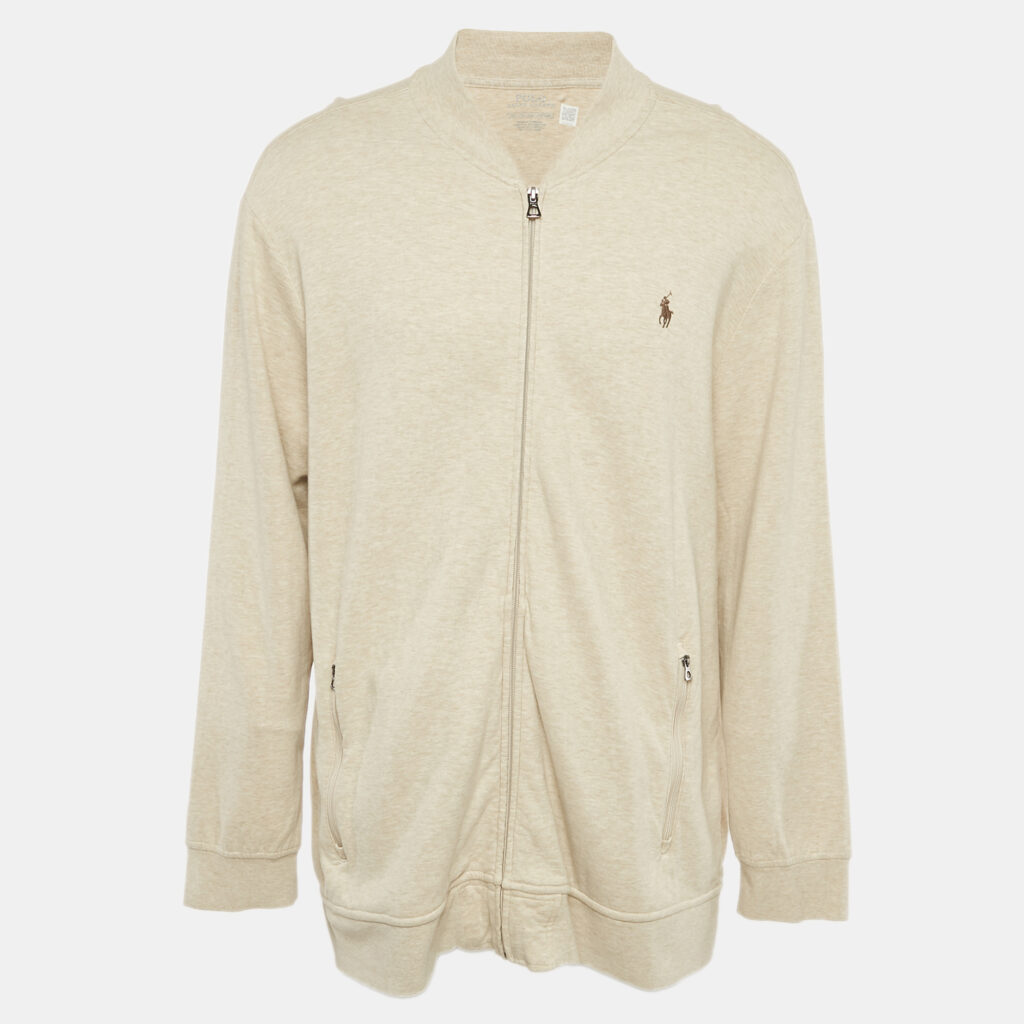 luxury-men-polo-ralph-lauren-used-clothes-p1103624-001 Polo Ralph Lauren Beige Jersey Zip-Up Jacket XXL
