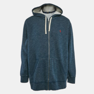Polo Ralph Lauren Blue Cotton Zip-Up Hooded Sweatshirt XXL