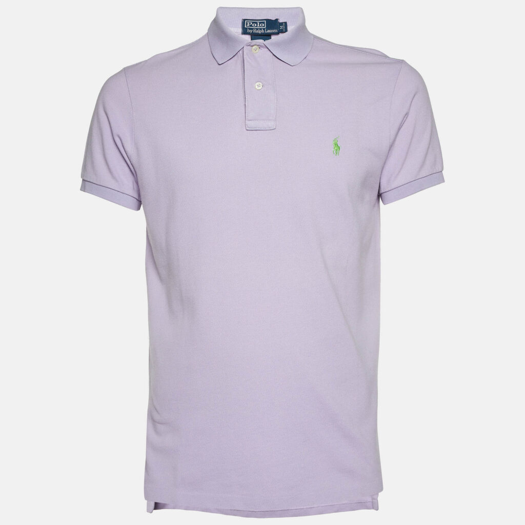 luxury-men-polo-ralph-lauren-used-clothes-p1106543-001 Polo Ralph Lauren Lavender Cotton Custom Fit Polo T-Shirt M