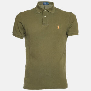 Polo Ralph Lauren Olive Green Cotton Polo T-Shirt M