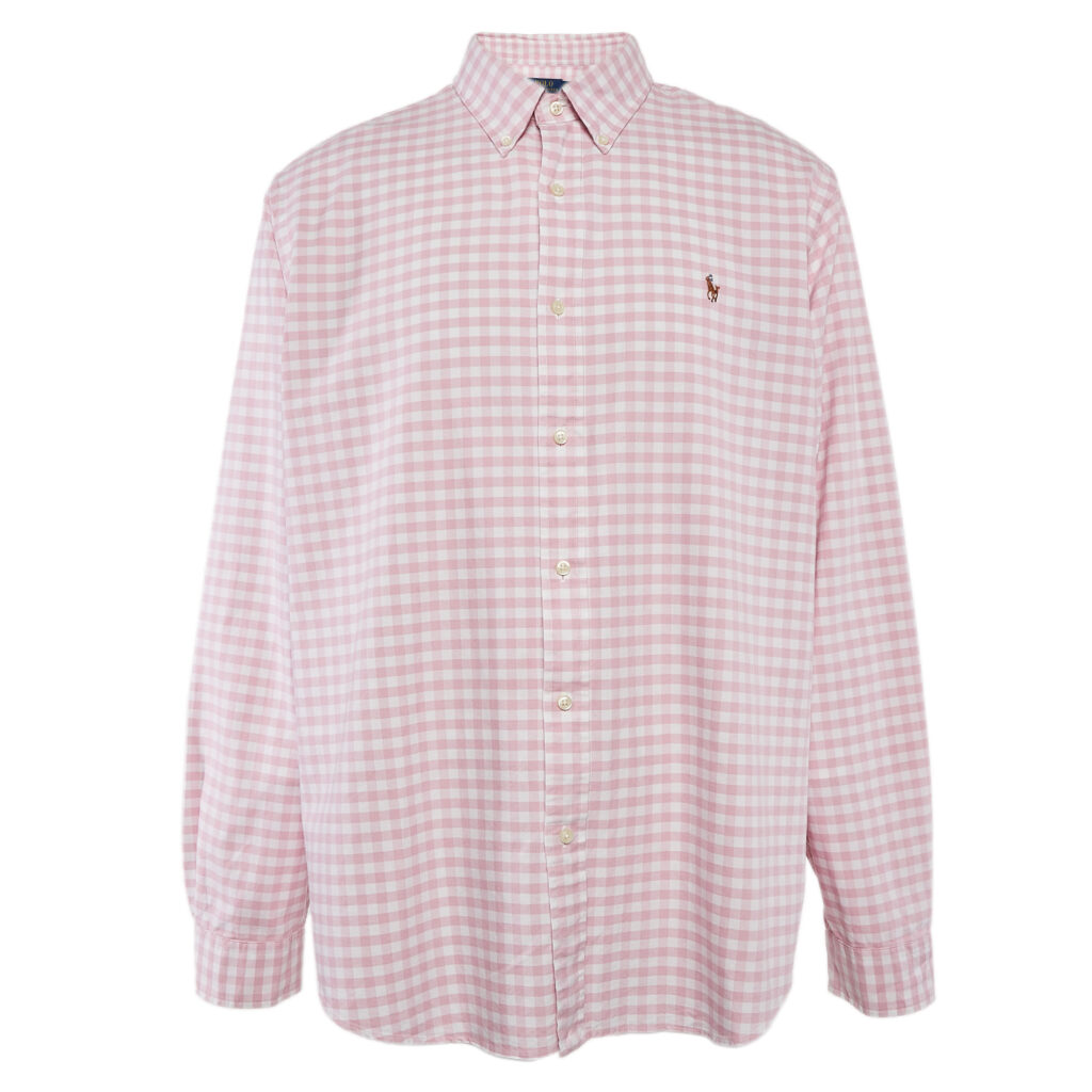 luxury-men-polo-ralph-lauren-used-clothes-p1107878-001 Polo Ralph Lauren Pink Gingham Cotton Button Down Shirt XXL