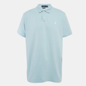 Polo Ralph Lauren Blue Logo Embroidered Cotton Pique Knit Polo T-Shirt XXL