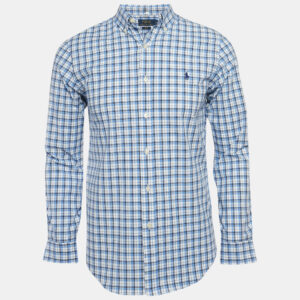 Polo Ralph Lauren Blue Check Stretch Cotton Shirt S