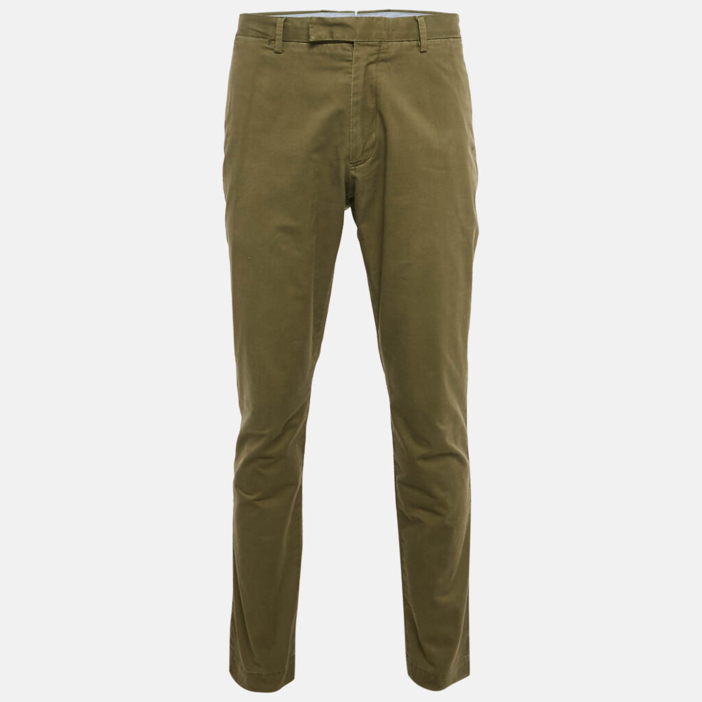 luxury-men-polo-ralph-lauren-used-clothes-p1124342-001 Polo Ralph Lauren Green Gabardine Cotton Slim Fit Chino Pants XL