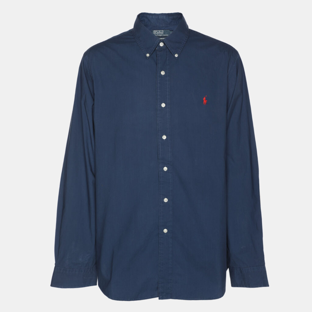 luxury-men-polo-ralph-lauren-used-clothes-p1124626-002 Polo Ralph Lauren Blue Cotton Button Front Shirt XL