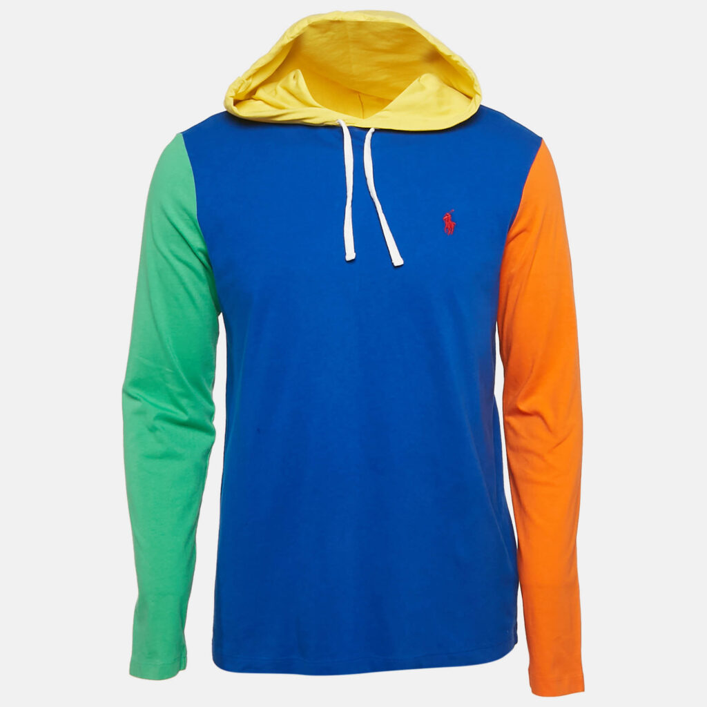 luxury-men-polo-ralph-lauren-used-clothes-p1124628-001 Polo Ralph Lauren Blue/Multicolor Cotton Knit Hoodie M