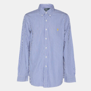 Polo Ralph Lauren Blue/White Striped Cotton Button Front Shirt XL
