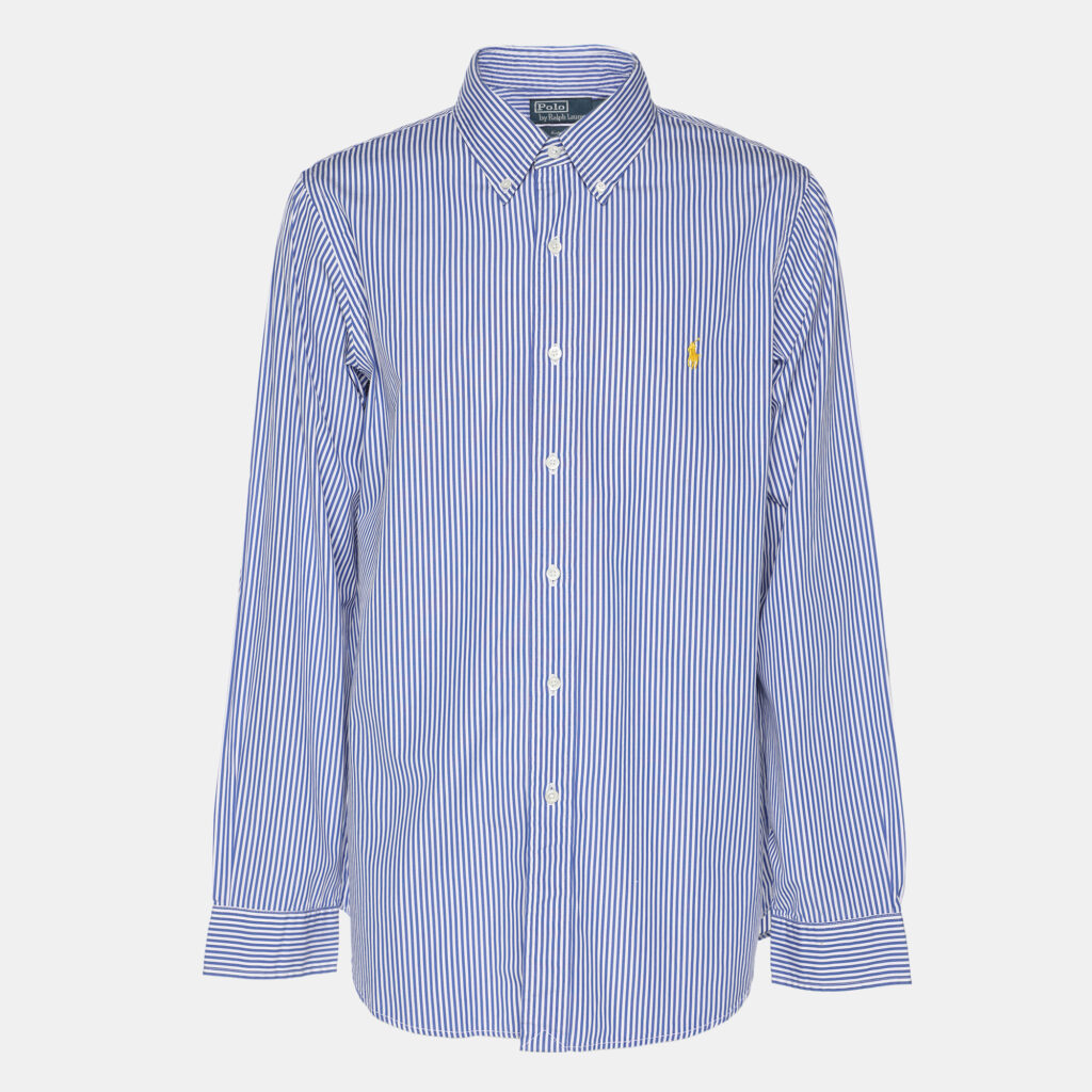 luxury-men-polo-ralph-lauren-used-clothes-p1124638-001 Polo Ralph Lauren Blue/White Striped Cotton Button Front Shirt XL