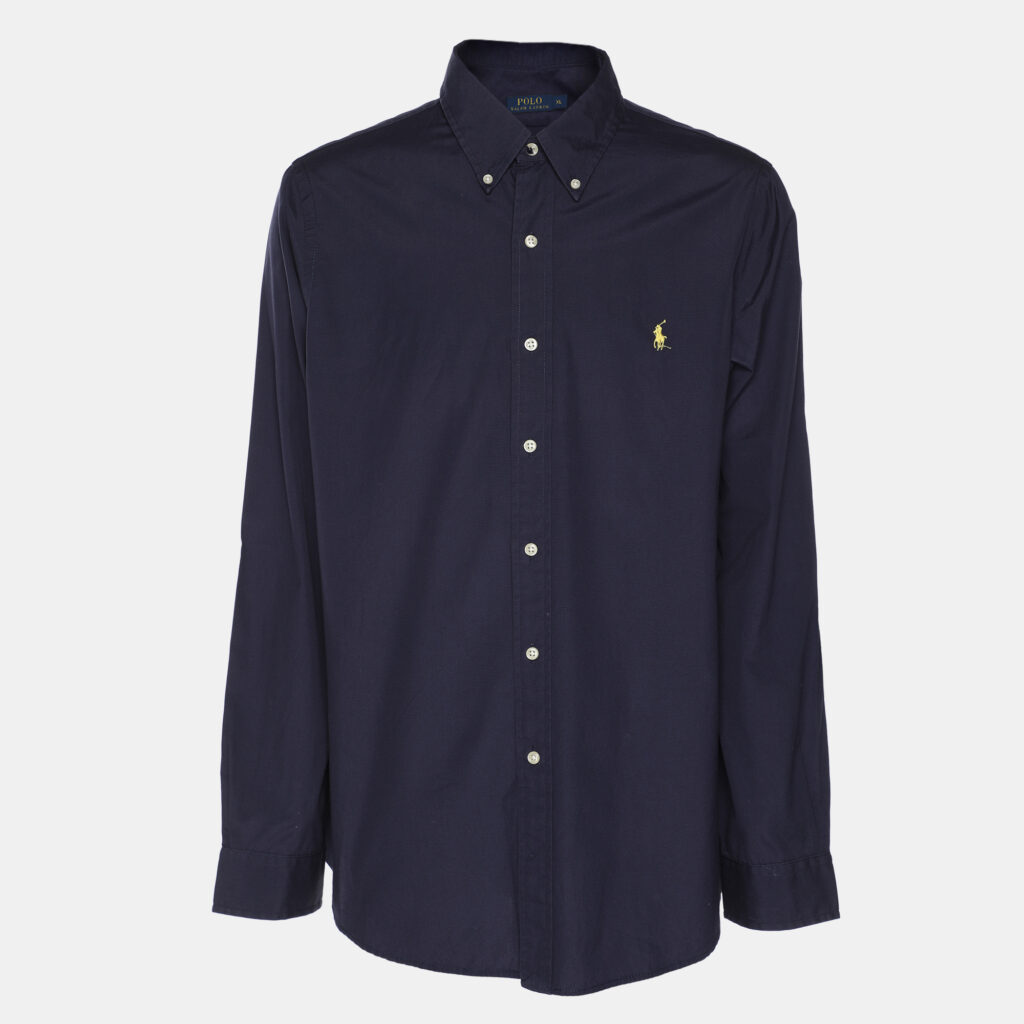 luxury-men-polo-ralph-lauren-used-clothes-p1124648-001 Polo Ralph Lauren Blue Cotton Button Front Shirt XL