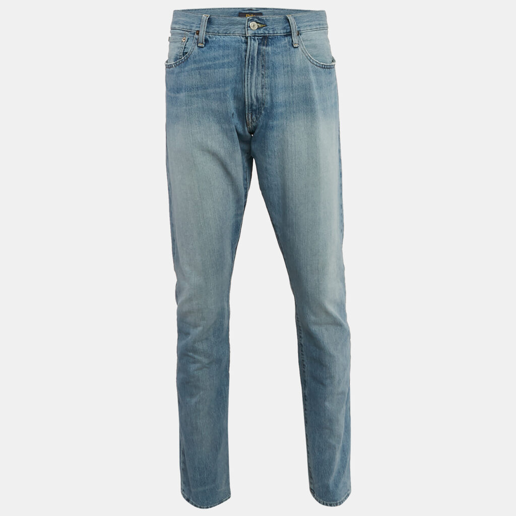 Polo Ralph Lauren Blue Faded Denim The Sullivan Slim Jeans XL Waist 36"