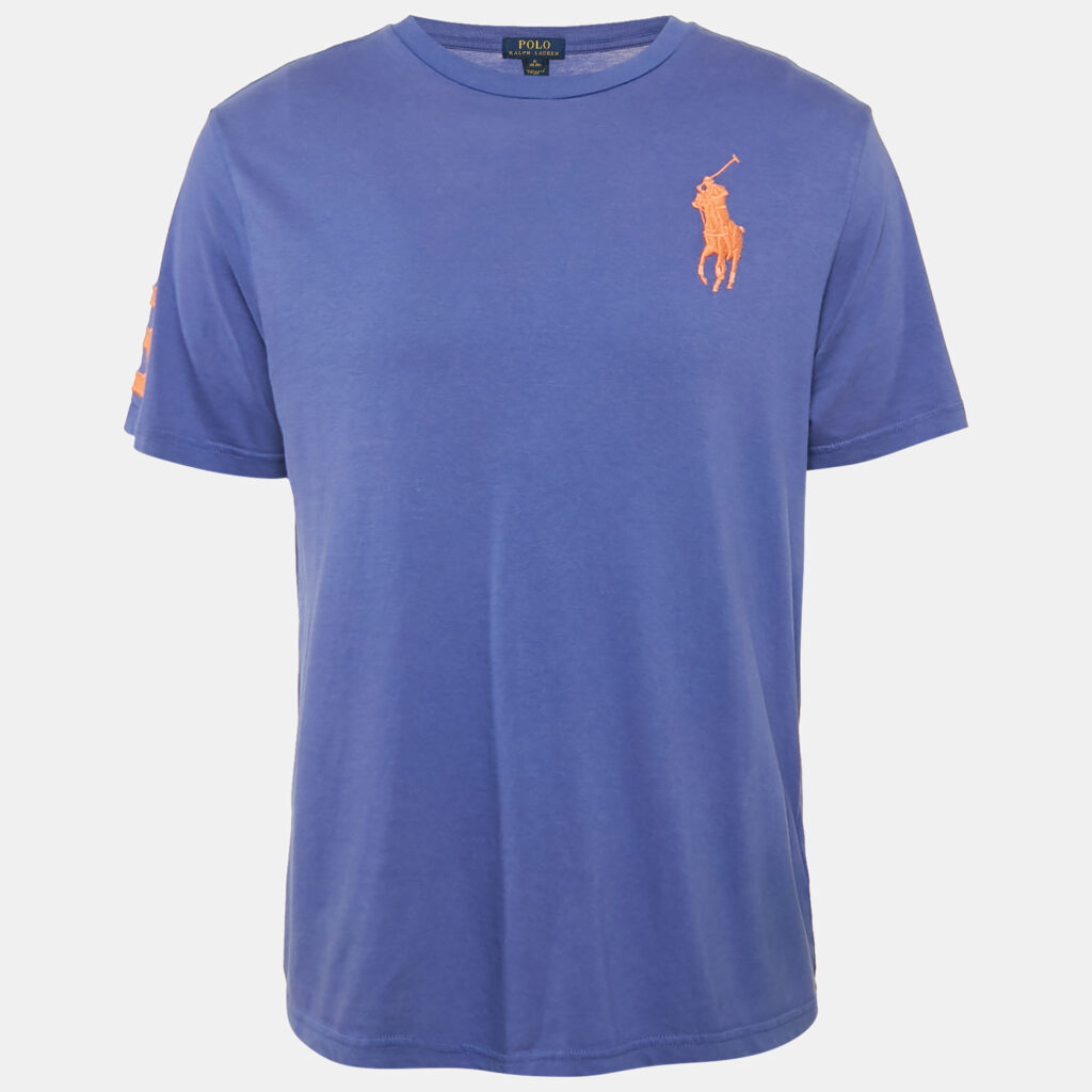 luxury-men-polo-ralph-lauren-used-clothes-p1132851-002 Polo Ralph Lauren Purple Logo Embroidered Crew Neck T-Shirt XL