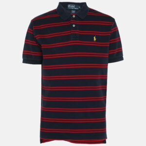 Ralph Lauren Navy/Red Embroidered Cotton Polo T-Shirt M