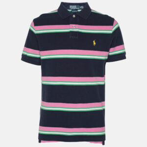 Polo Ralph Lauren Multicolor Stripe Cotton Pique Polo T-Shirt M