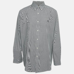 Polo Ralph Lauren Black/White Checks Cotton Classic Fit Shirt XXL
