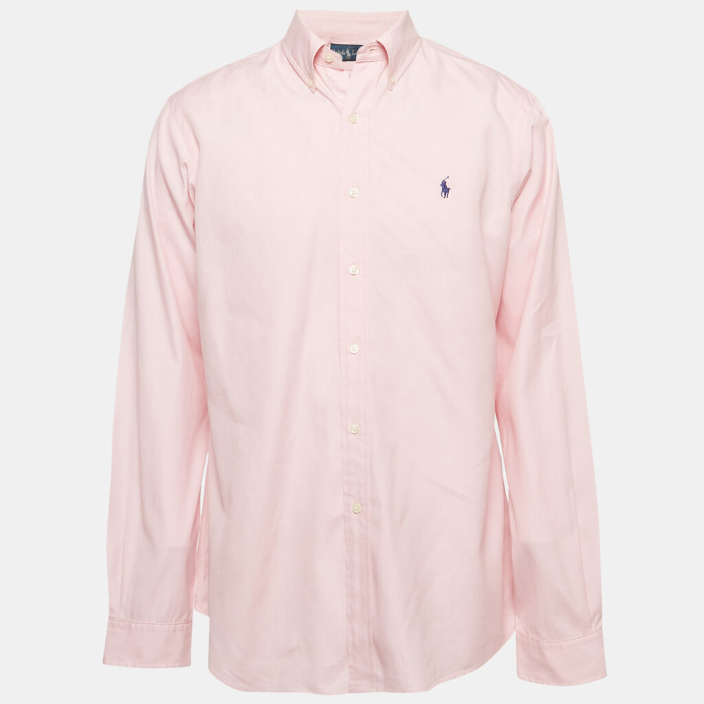 luxury-men-polo-ralph-lauren-used-clothes-p1162957-005 Ralph Lauren Pink Cotton Button Front Shirt L